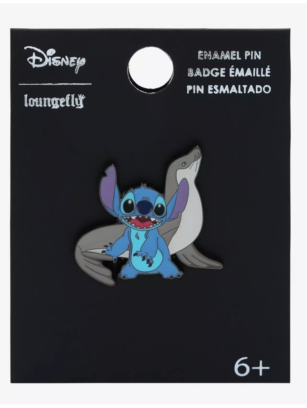 Loungefly Disney Lilo & Stitch Smiling Stitch & Seal Enamel Pin